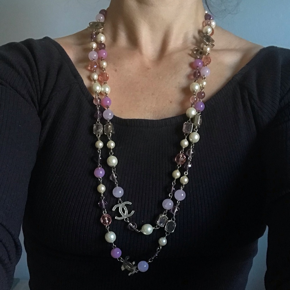 Double-Wrap Authentic Chanel Beaded necklace